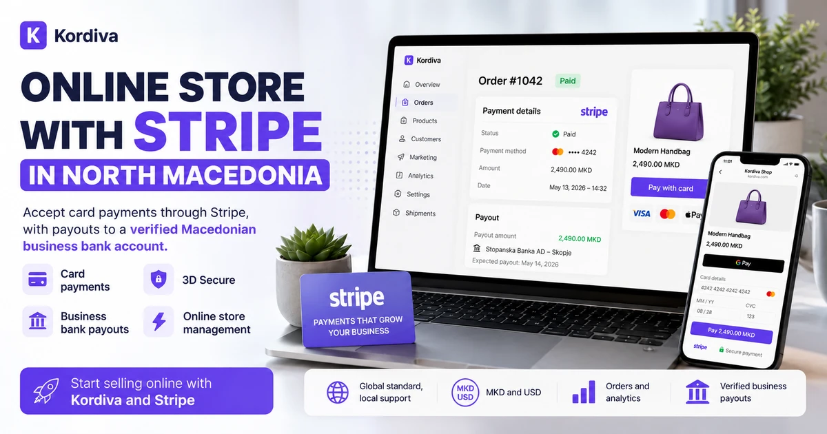 Stripe-powered checkout for an online store in North Macedonia